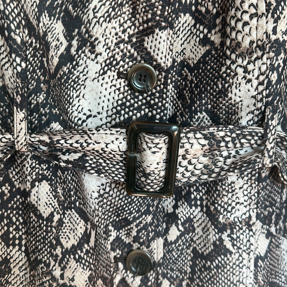 Inc Python Print Trench Coat Large - image 3